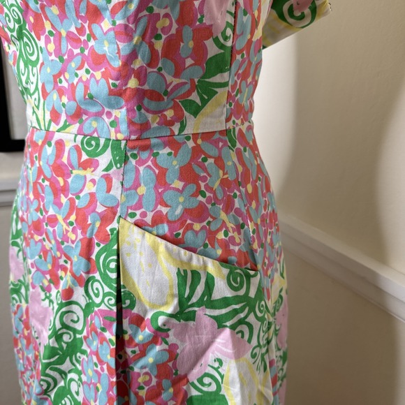 Lilly Pulitzer Blossom Resort White Mariposa Floral Strapless Fit Flare Dress 6 - Picture 6 of 12